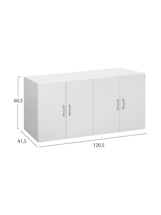 HomeMarkt Fernanda Rectangular Loft Closet made of Particleboard in White Color 120.5x41.5cm HM352.05 1pcs