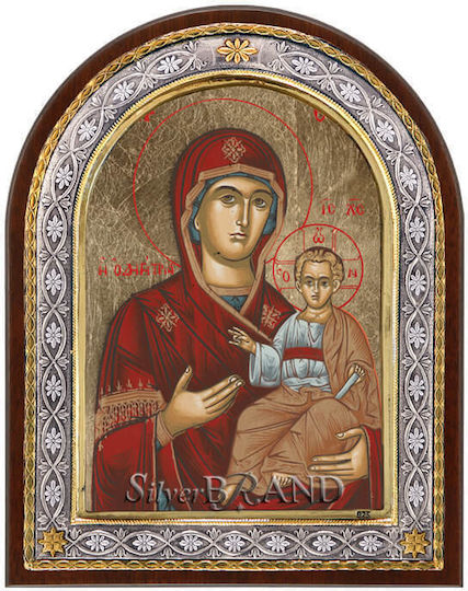 SilverBrand.gr Heiligenikone Maria Himmelskönigin Silber 23x18cm