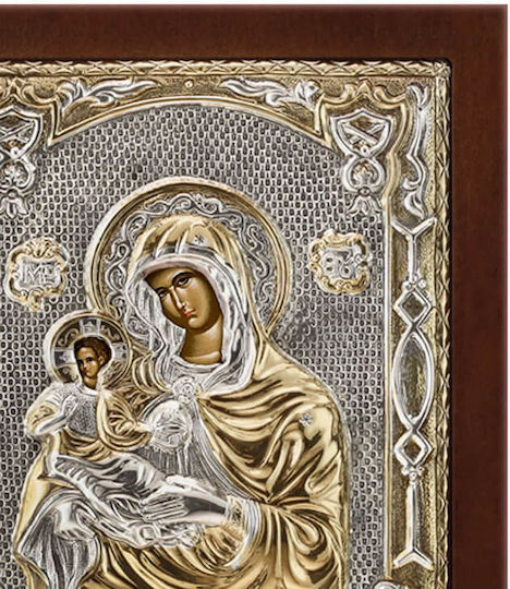 SilverBrand.gr Heiligenikone Panagia Odigitria Silber 18x15cm