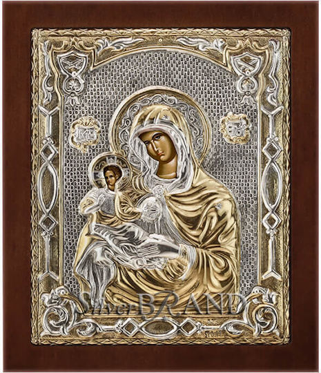 SilverBrand.gr Heiligenikone Panagia Odigitria Silber 18x15cm