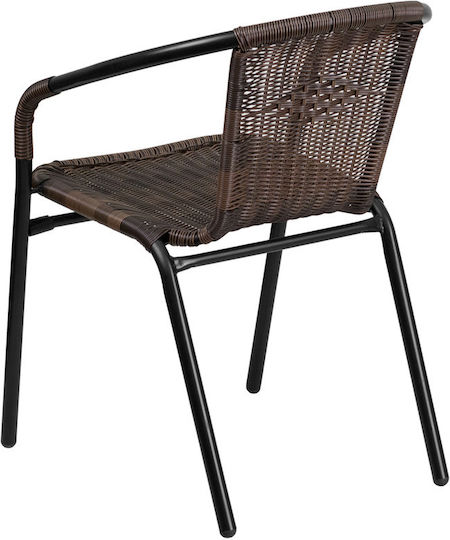 Καρέκλα Εξωτερικού Χώρου Rattan Sc-037 Καφέ 54x61x73εκ.