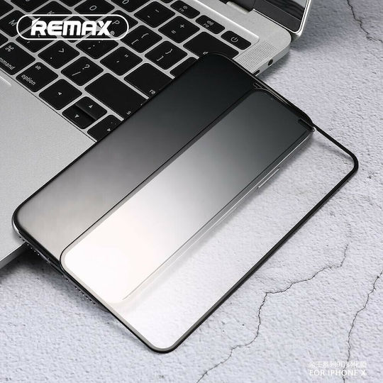 Remax Emperor 9D Vollflächig gehärtetes Glas Schwarz (iPhone 11 Pro Max)
