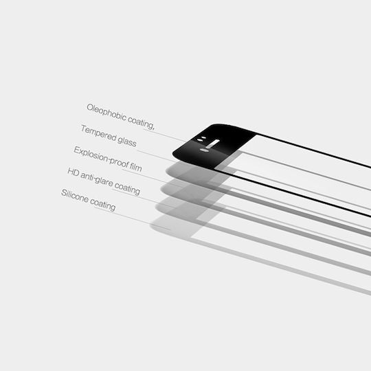 Blue Star 3D 0.3mm Gehärtetes Glas Schwarz (Galaxy A5 2017)