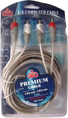 DM Pro Cablu 2x RCA male - 2x RCA male 3m DM3016-07-3