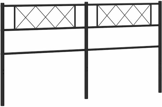 vidaXL Κεφαλάρι Κρεβατιού Μεταλλικό Μαύρο 166x90cm