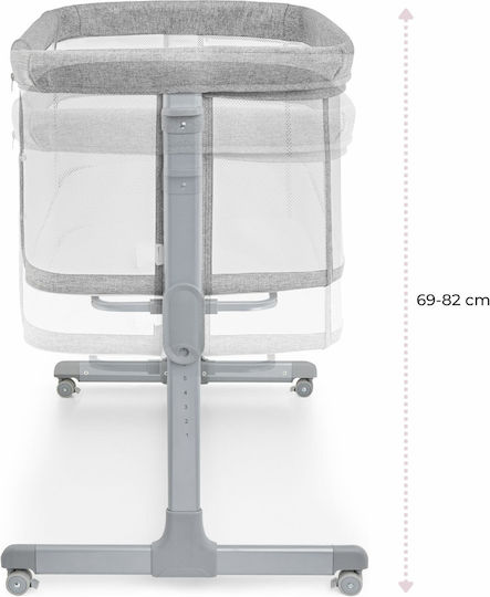 Moby System Wiege Luna mit Matratze, Seitlicher Öffnung und Rädern Gray