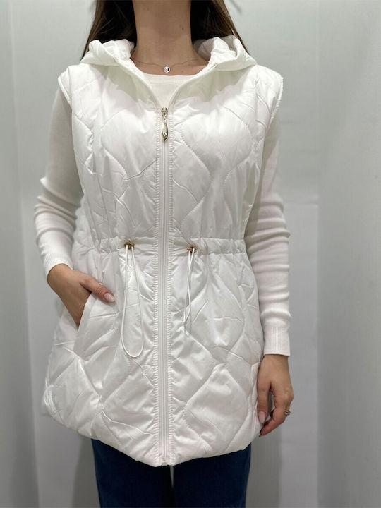 Mezzo Mezzo Women's Short Puffer Jacket for Winter White