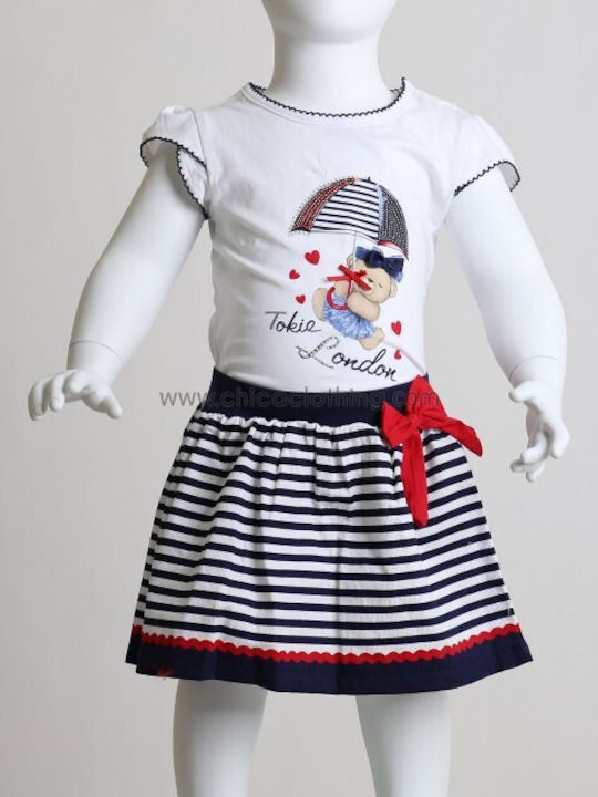 Chica Kids Set with Skirt Summer 2pcs Dark blue