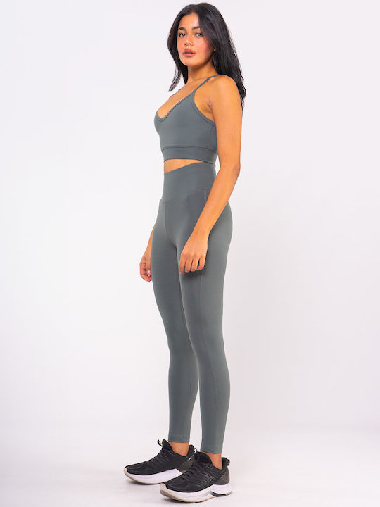 Women's Long Yoga Legging High Waisted Khaki