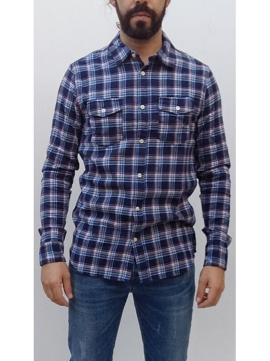 Garage Fifty5 Men's Shirt Long Sleeve Blue