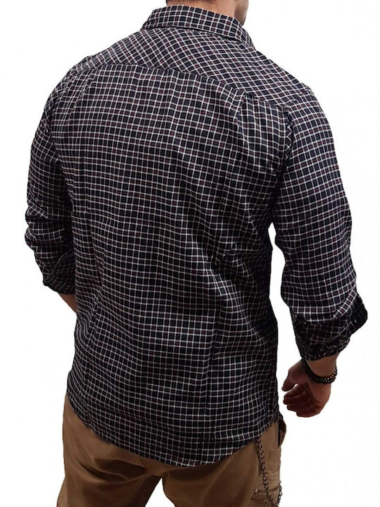 Long-sleeved Shirt Checked Navy/Red