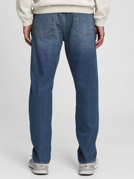 Ανδρικό Παντελόνι Τζιν με Slim Straight Εφαρμογή Μπλε