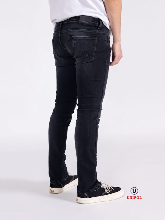 Men's Elastic Jeans Pants with Slim Fit Black