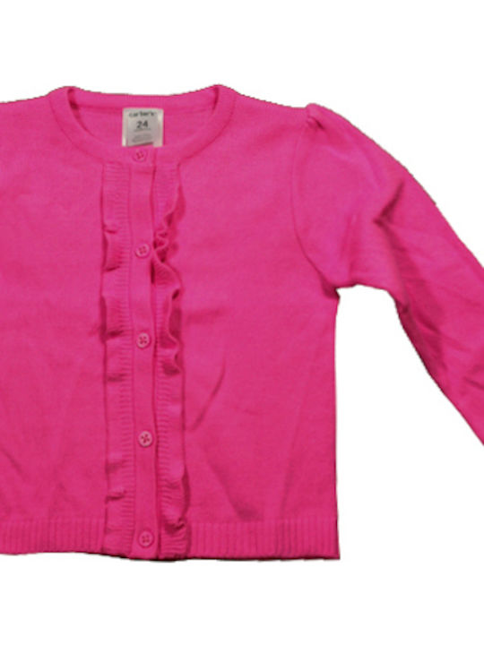 Kinderstrickjacke Gestrickt Rosa