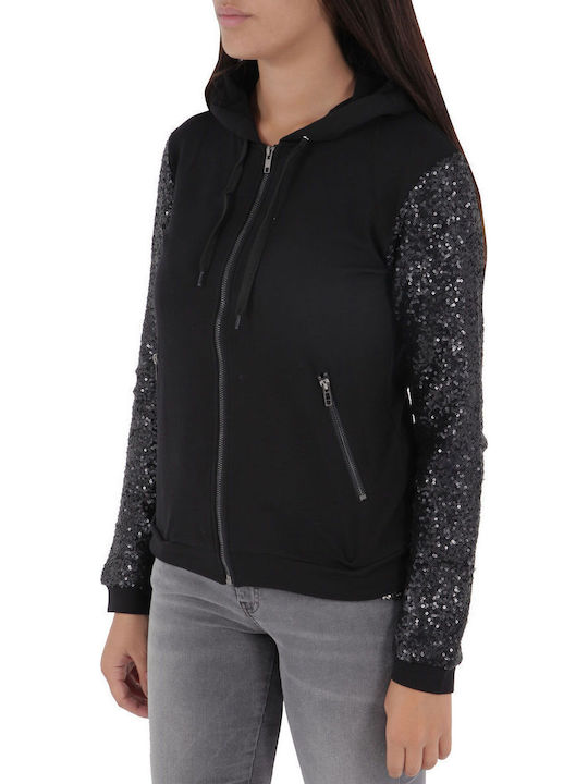 Silvian Heach Jacke Schwarz mit Kapuze