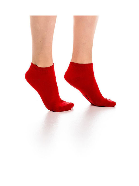 Inizio Women's Solid Color Socks RED