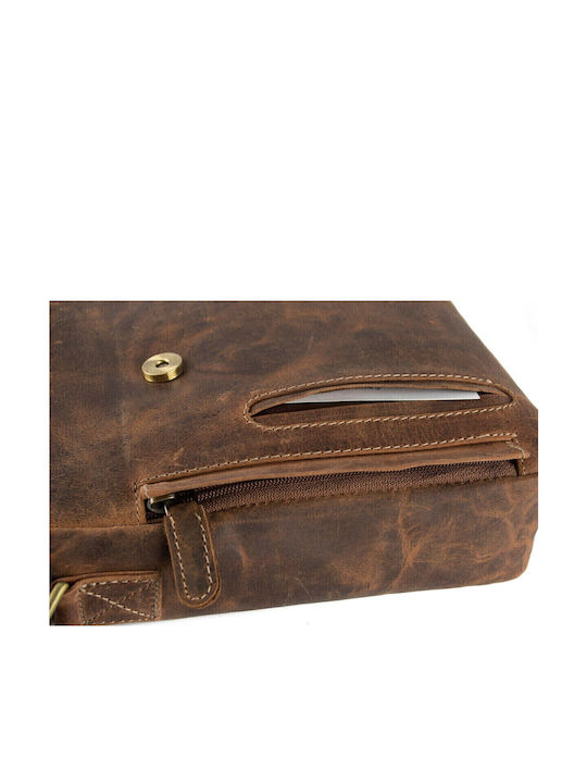 Leather Men's Shoulder / Crossbody Bag Brown