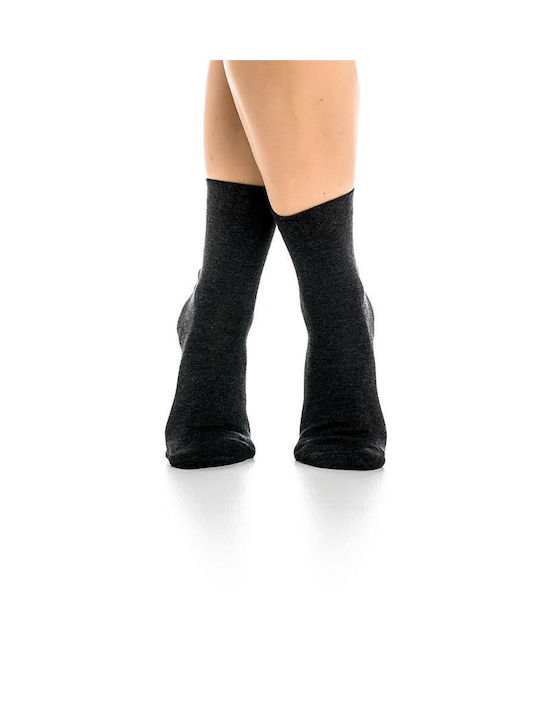 Inizio Damen Einfarbige Socken Charcoal 1Pack