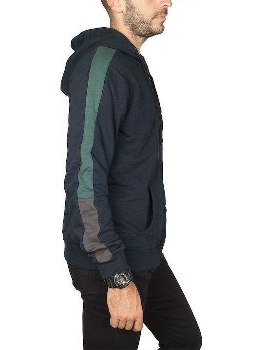 Bigbong Men's Sweatshirt Jacket with Hood and Pockets Blue