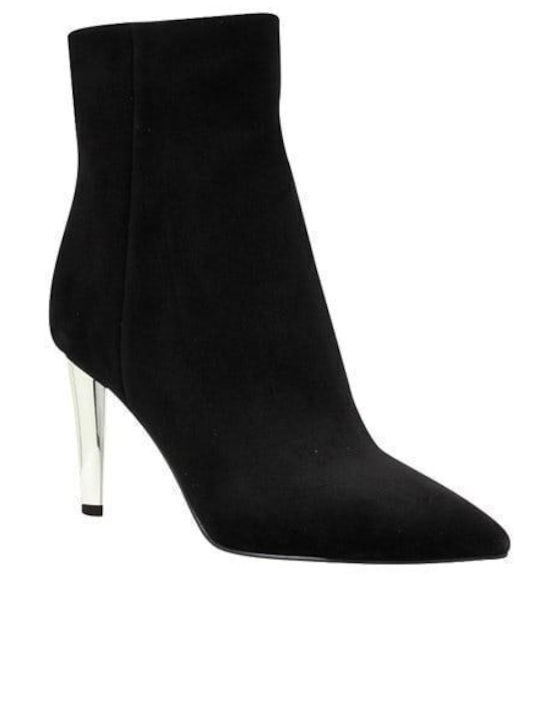 Zoe/01 Suede Γυναικεία Μποτάκια Μαύρα