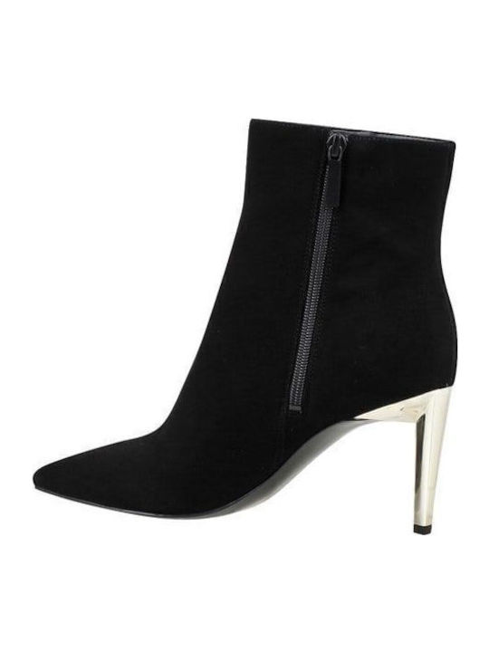 Zoe/01 Suede Γυναικεία Μποτάκια Μαύρα