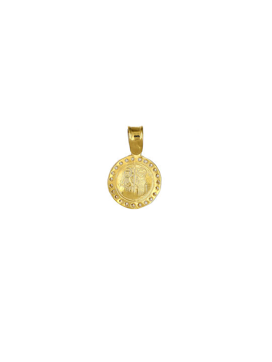 Anhänger Kinder Amulett Beidseitig Konstantinato aus Gold 14K P-60430