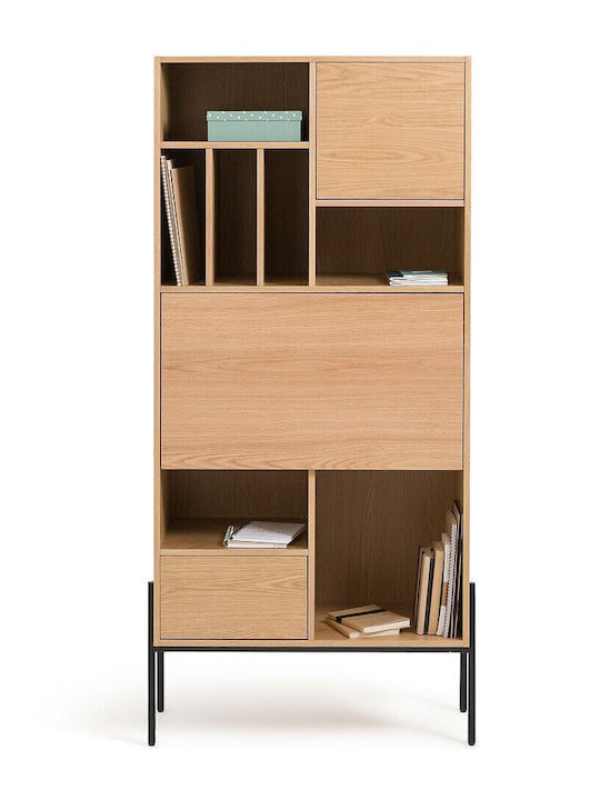Sekretärin-Schreibtisch Holz Beige mit Metallbeinen 84x45x177cm