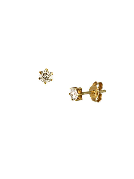 Earrings made of Gold 14K with Diamond