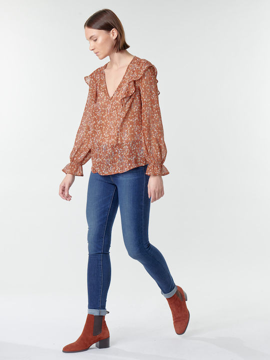Damen Bluse mit 3/4 Ärmel Mehrfarbig