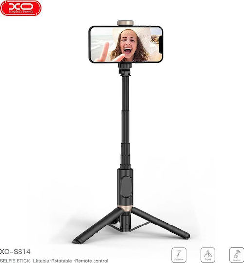 XO Ss14 Selfie Stick Τρίποδο Κινητού με Bluetooth Μαύρο