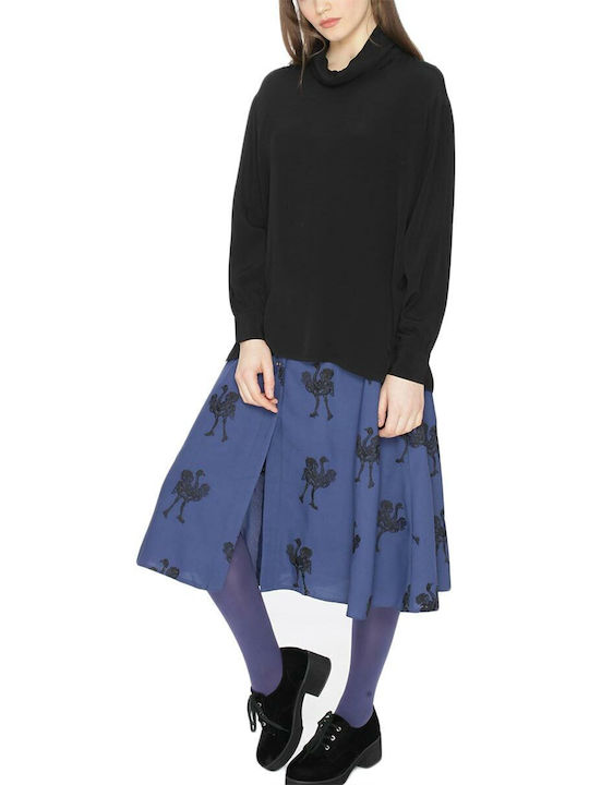Women's Blouse Long Sleeve Turtleneck Black