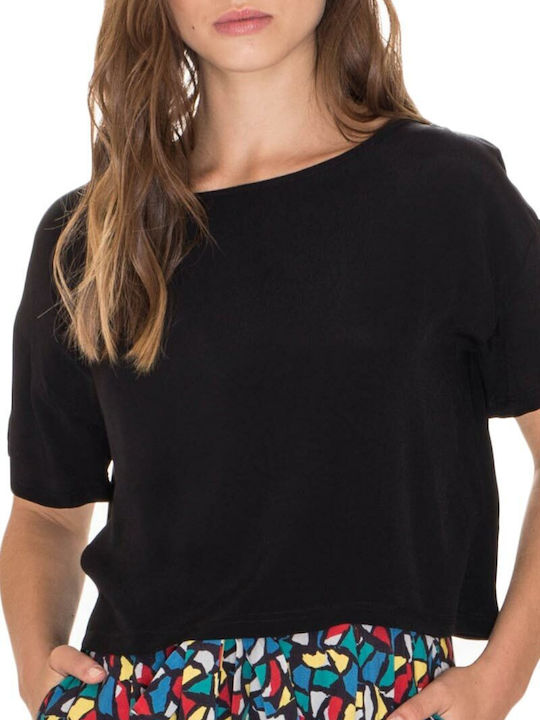 Women's Blouse Short Sleeve Black