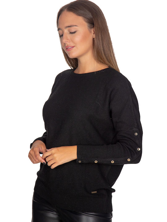 Vera Damen Bluse Langärmelig Black