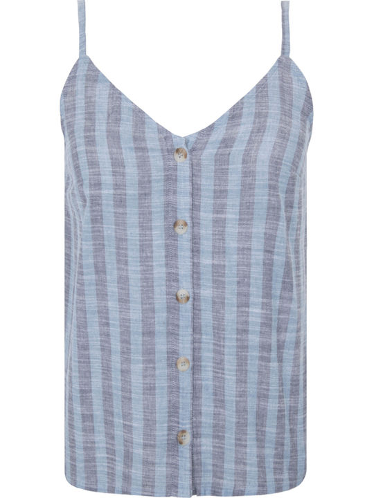 Women's Blouse with Straps Striped STRIPES (14118/BLUE MIRAGE)