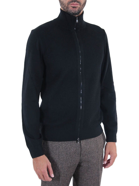 Hugo Boss Men's Knitted Cardigan with Zipper BLACK