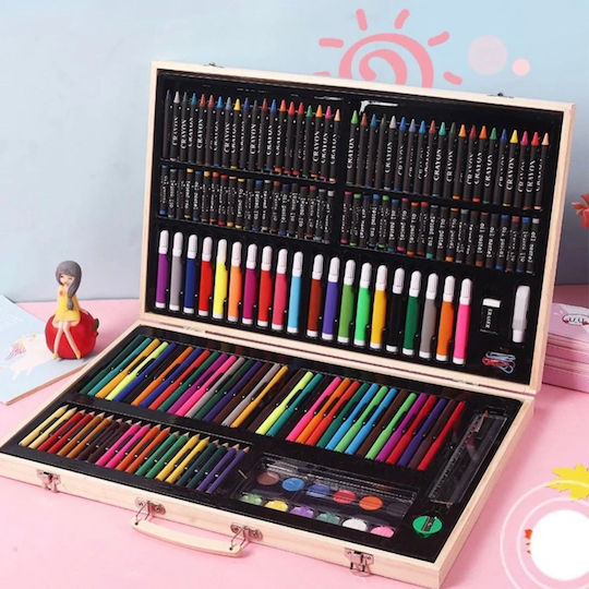 Painting Set in Case Wooden 47.5x29.5cm 180pcs