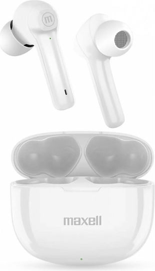 Maxell Dynamic+ In-ear Bluetooth Handsfree Ακουστικά με Θήκη Φόρτισης Λευκά