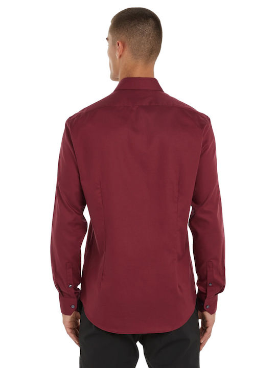 Calvin Klein Men's Shirt Long Sleeve Tawny Port.