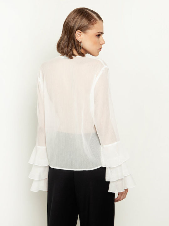 Toi&Moi Women's Blouse Long Sleeve White