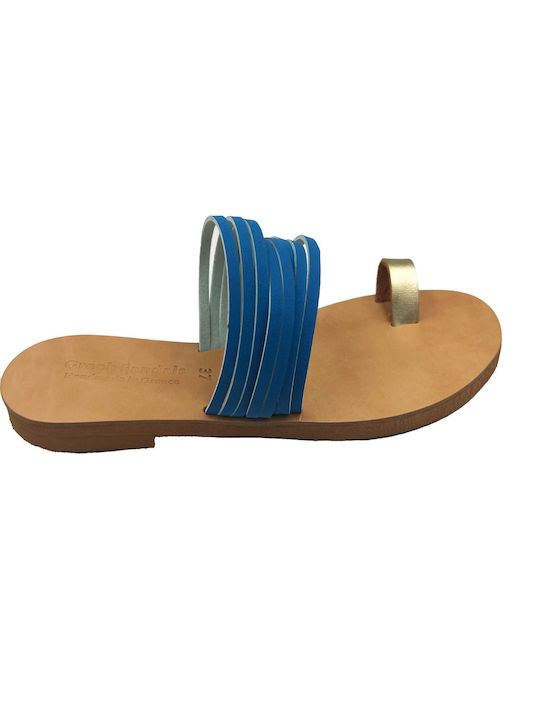 ByLeather Lucrat manual Leather Women's Sandals Light Blue