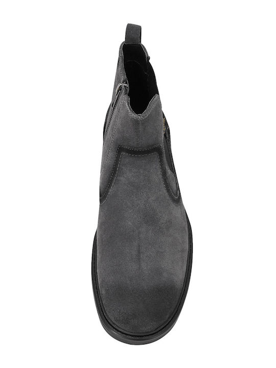 Suede Chelsea-Stiefel Herrenstiefel Grau