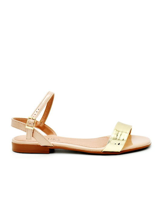 Beira Rio Women's Flat Sandals in Beige Color