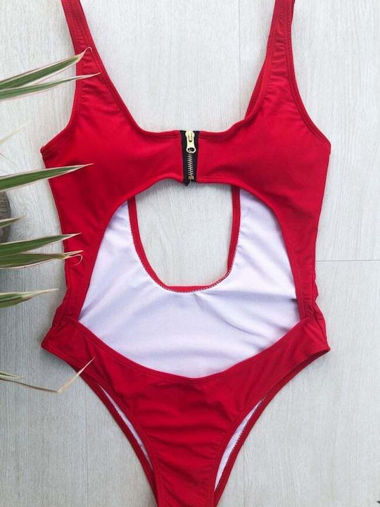 Swimsuit with Openings Red