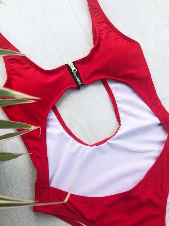Swimsuit with Openings Red