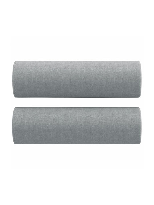 Living Room Furniture Set 2-Seater & 2-Seater & Stool Gray