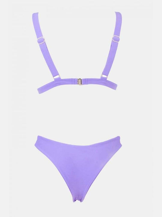 Set Bikini Triangle High Waist Lilac