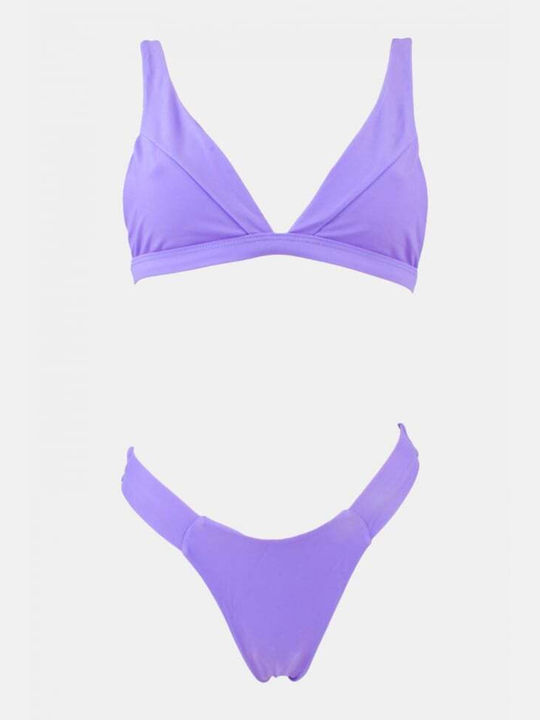 Set Bikini Triangle High Waist Lilac