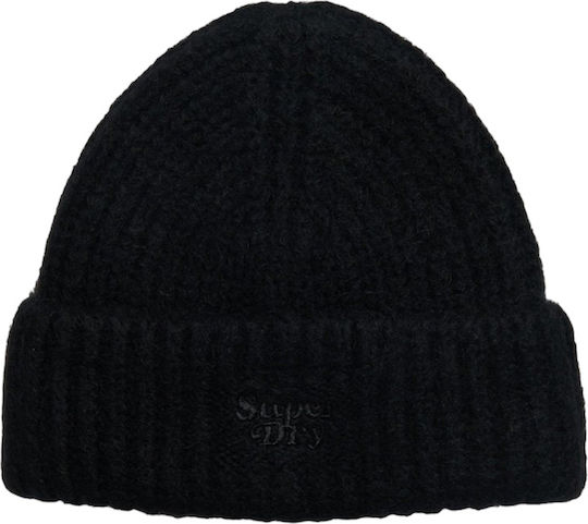 Beanie Unisex Căciulă cu Tricotaj Rib în culoarea Negru