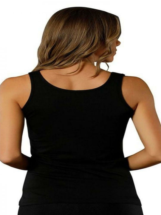 Women's Cotton T-Shirt with Spaghetti Strap Black