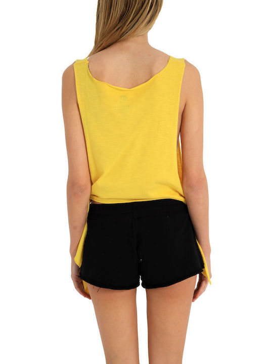Women's Blouse Cotton Sleeveless Polka Dot Yellow